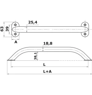 Osculati Handrail AISI 316 915 mm kuva