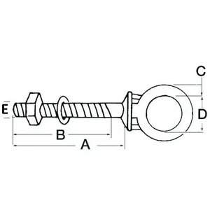 Osculati silmukkaruuvi RST 12x120mm kuva
