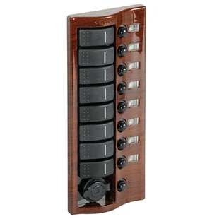 9-switch panel mahogany image