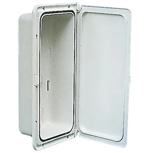hidden screw frame, white polycarbonate, UV resistant cover.External size: 364x183mmInternal size: 321x140mmDepth: 150mm" kuva