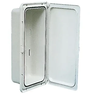 hidden screw frame, white polycarbonate, UV resistant cover.External size: 364x183mmInternal size: 321x140mmDepth: 75mm" kuva
