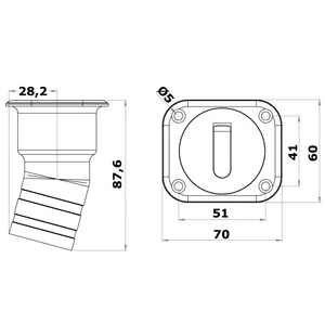 Osculati square kansiruuvike RST WASTE 38mm kuva