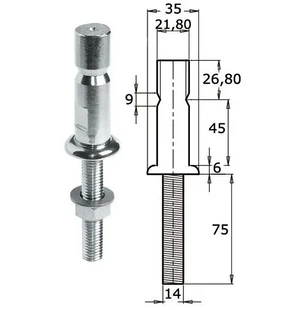 Osculati keulakaiden kiinnike 25 x 1.5 mm kuva