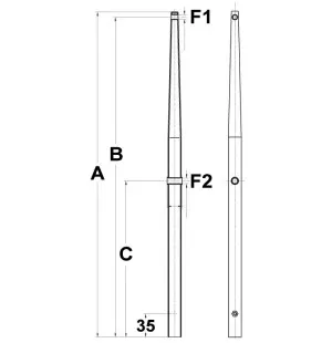 Kaidepylväs 610 mm kuva