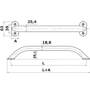 Käsikaide SS600mm kuva
