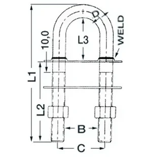 Osculati keulasilmukka RST 12.5x136mm kuva
