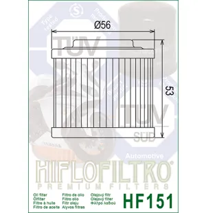HiFlo öljynsuodatin HF151 kuva
