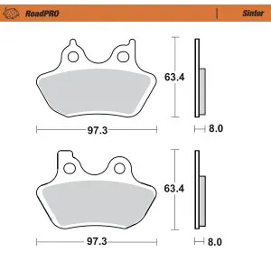 Moto-Master Jarrupalat RoadPRO Sinter eteen Harley 1450 00-06 kuva