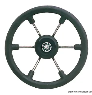 Osculati SS steering wheel black 340 mm kuva