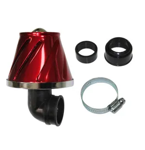 Tec-X Ilmasuodatin, EVO I, Punainen, Kiinitys Ø 28/32mm , Suora + 90° kuva