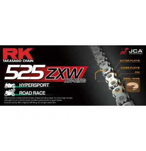 RK 525ZXW XW-rengasketju +CLF (niittil.) kuva