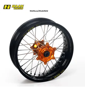 Haan wheel SX&SXF 15-/EXC 16- 17-3,50 BLACK RIM/BLUE HUB/BLUE NIPPLES kuva