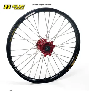 Haan wheel BETA 13- 21-1,60 RED HUB/BLACK RIM kuva
