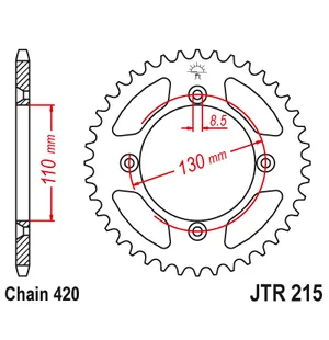 JT Takaratas Alumiini 7075 T6 Punainen JTA215.56RED kuva