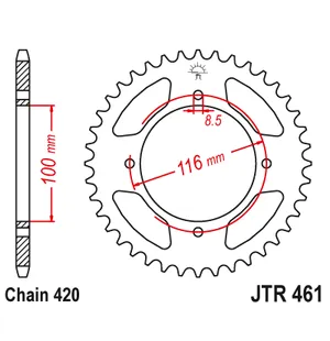 JT Takaratas Alumiini 7075 T6 Musta JTA461.50BLK kuva