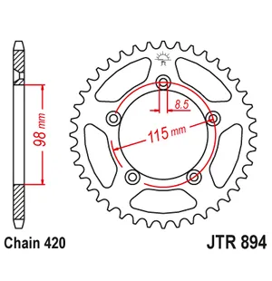 JT Takaratas Alumiini 7075 T6 Musta JTA894.46BLK kuva