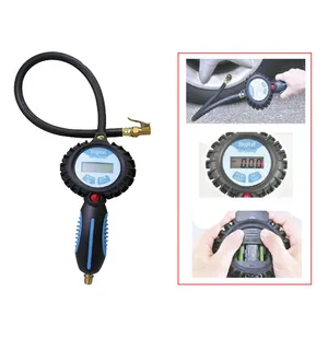 </p><p>MEASURING RANGE: PSI-BAR-KG/CM2-KPA</p><p>PRESSURE INCREMENTS: 0.5PSI / 0.05BAR / 5 KPA.4</p><p>TEMPERATURE RANGE FOR USE: -10°C ~ 45°C</p><p>POWER SUPPLY: 1.5V*2 (#4 BATTERY)</p>" kuva