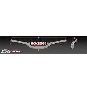Renthal Ohjaustanko 611 XR70R/CRF70 Playbike 110cc Hopea kuva