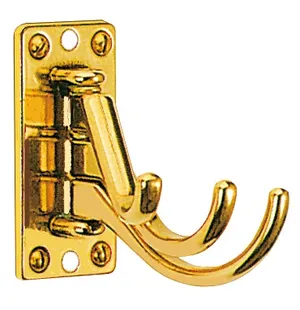 3-hook coat hanger chromed brass 73x36 mm image