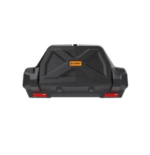 "This storage box is specially created for kids' quad bikes and has several added features. It has been designed with special focus on safety and comfort of youth riders. Ergonomic seat arms, a soft back pad and contoured surface with stiffeners on the ex kuva