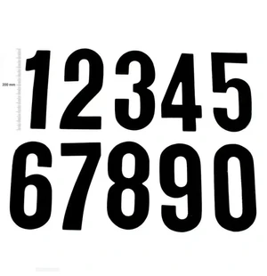 TMV Digits 200mm Black '9' (20pcs) kuva