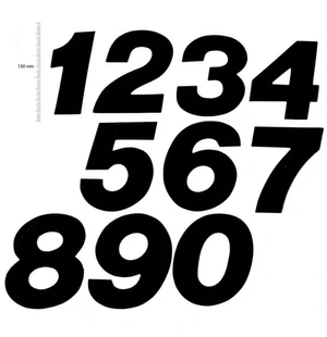 TMV MX Digits 150mm Black '0' (3pcs) kuva