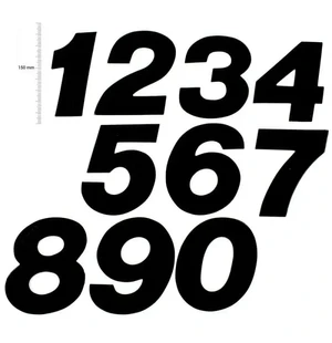 TMV MX Digits 150mm Black '8' (3pcs) kuva