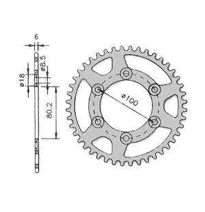 Forte Takaratas, 50 hammasta (420), Ø80mm, Rieju RR, Spike kuva