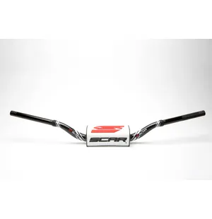 Scar Handlebar O² COLOR Ø28,6 (1 1/8”) - 65/85 Low Mini - BLACK Bar - WHITE Bar kuva
