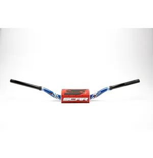 Scar Handlebar O² COLOR Ø28,6 (1 1/8”) - 65/85 High Mini RC -  BLUE Bar - RED Ba kuva
