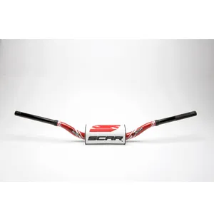 Scar Handlebar O² COLOR Ø28,6 (1 1/8”) - 65/85 Low Mini - RED Bar - WHITE Bar pa kuva