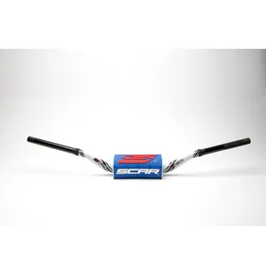 Scar Handlebar O² COLOR Ø28,6 (1 1/8”) - HIGH - WHITE Bar - BLUE Bar pad kuva