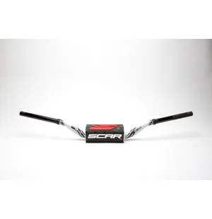 Scar Handlebar O² COLOR Ø28,6 (1 1/8”) - 65/85 Low Mini - WHITE Bar - BLACK Bar kuva