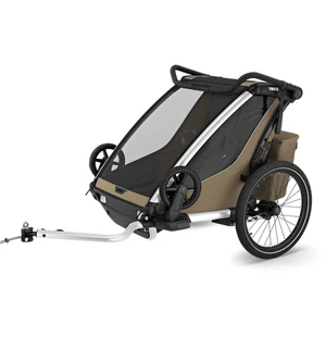 Lastenkuljetusperäkärry THULE Chariot Cross 2 double Faded Khaki kuva