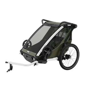Lastenkuljetusperäkärry THULE Chariot Lite double Vintage vihreä kuva