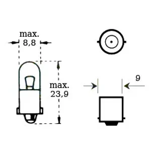 Polttimo 12v 3w Ba 9s kuva