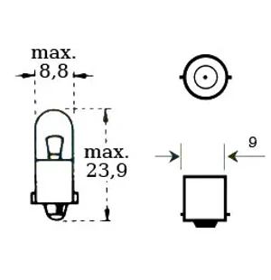 Polttimo 12v 2w Ba 9s kuva