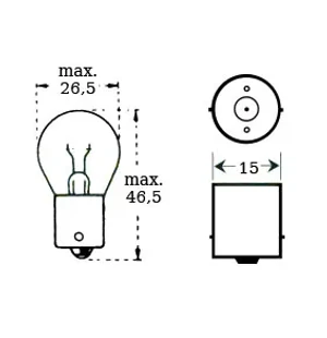 Polttimo 12v 15w Ba 15s kuva