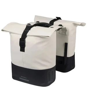 Sivulaukkupari BASIL Cove Shopper MIK-kiinnitys valkoinen/musta keinonahka kuva