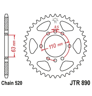 JT Rear Sprocket JTR890.45 kuva
