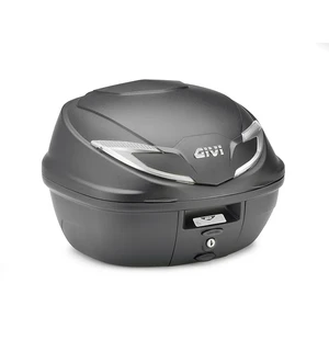 "39 l MONOLOCK®-topplåda i svart med silverfärgade, invändigt målade reflexer, inklusive universalfästplatta.Denna MONOLOCK-topplåda är särskilt utformad för förare av skotrar och motorcyklar med liten cylindervolym. Den har en volym på 39 liter och lever kuva