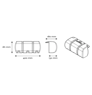 Dan-Fender Multi Dock short  tummansininen törmäyssuoja 400 x 181 x 130/180mm kuva