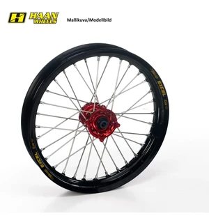 Haan wheel KTM SX/SX-F 15-.. MC/F EC/F 21-.. 21-1,60 RED HUB/BLACK RIM+NIP+SPOKE kuva