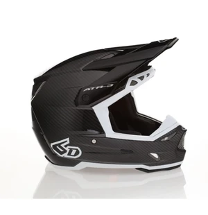 6D Helmet ATR-3 Solid Gloss Black White FIM image