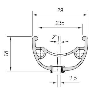 Fälg MACH 1 29" 23 -622. KLIXX Disc. 32r. svart. Tubeless Ready image