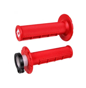 ODI Half-Waffle MX Lock-On Grip Set Red kuva