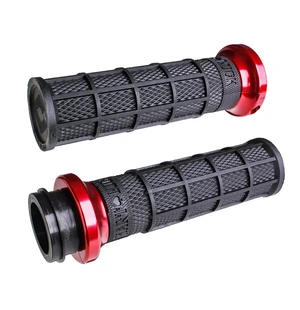ODI Street V-TWIN Lock-On HART-LUCK Full-Waffle BLACK/Black/red kuva