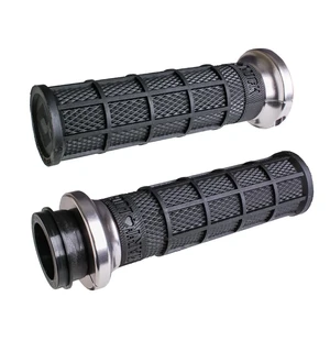 ODI Street V-TWIN Lock-On HART-LUCK Full-Waffle BLACK/Black/silver kuva