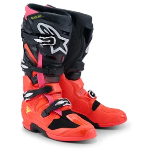 Alpinestars Ajosaapas Tech 7 Musta/Punainen Fluo/Pinkki Fluo kuva