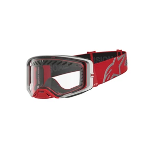 Alpinestars Goggle Supertech Dura Air Fluid Röd Silver Klar image